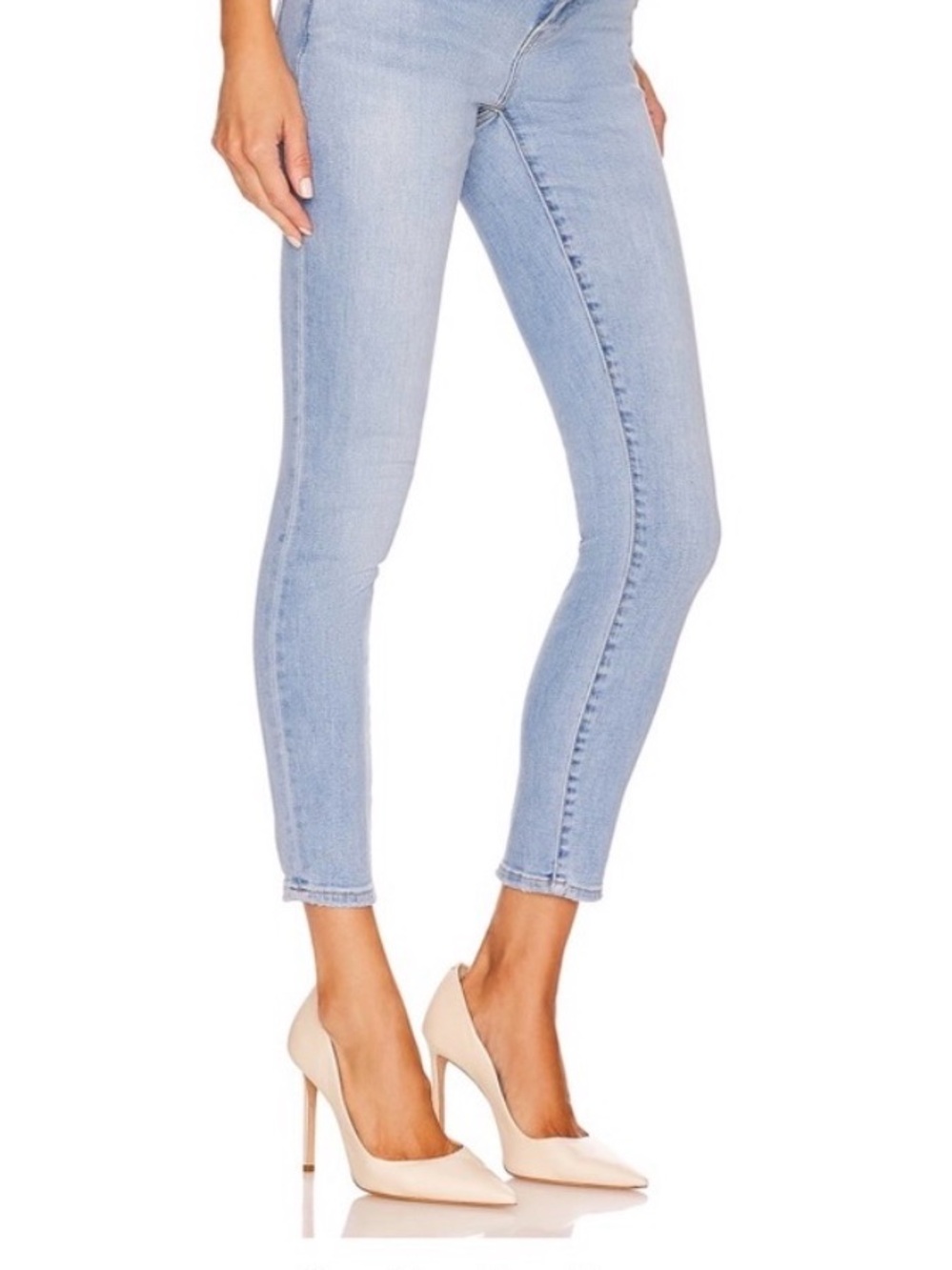 Hatch under the bump slim maternity jean light blue wash size 27